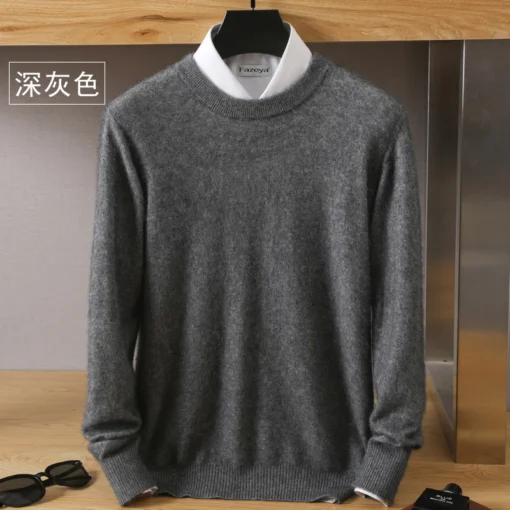 Men's 100% Pure Mink Cashmere Sweater - Image 21