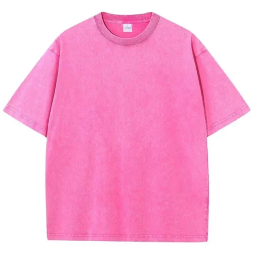 American Style Retro Heavyweight Solid Color Short Sleeved T-shirt - Image 13