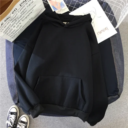 Pullover Casual Solid Hoodie - Image 7