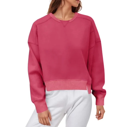 Long-Sleeved Simple Sweatshirt - Image 4