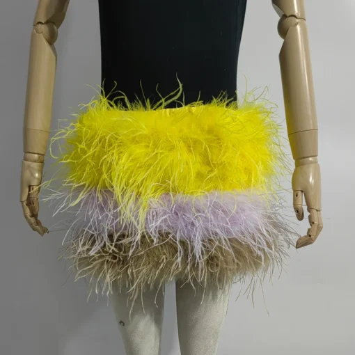 Ostrich Feather Mini Skirt - Image 38