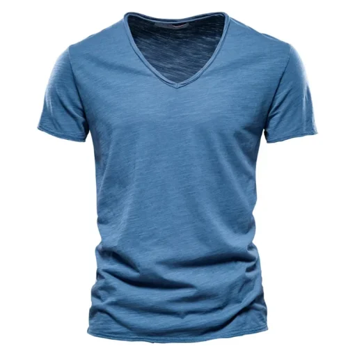 Slim Fit solid Male Short Sleeve T-Shirt - Image 9