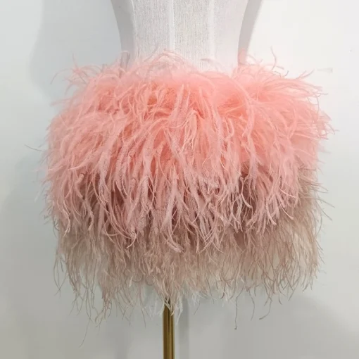 Ostrich Feather Mini Skirt - Image 2