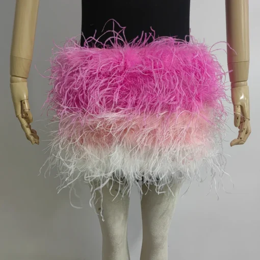Ostrich Feather Mini Skirt - Image 7