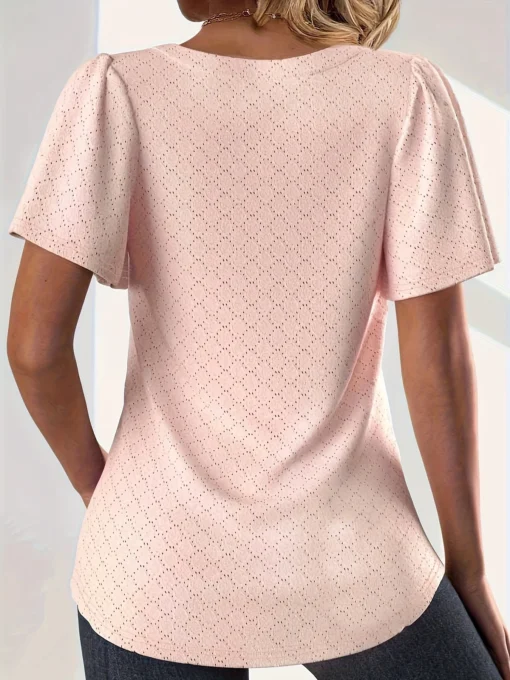 Loose Ruffle Hollow Top - Image 2