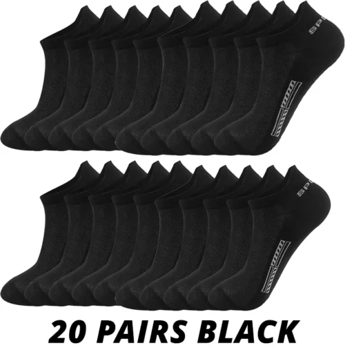 Men's Summer Thin Mesh Breathable Polyester Sports Socks - Image 16