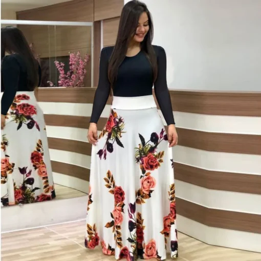 Flower Print Short Sleeved Dress - Image 23