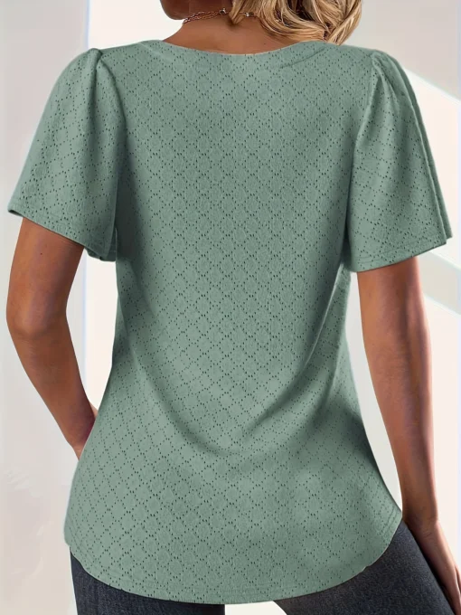Loose Ruffle Hollow Top - Image 20