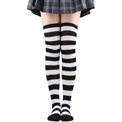 Striped Over Knee Stockings - Image 21
