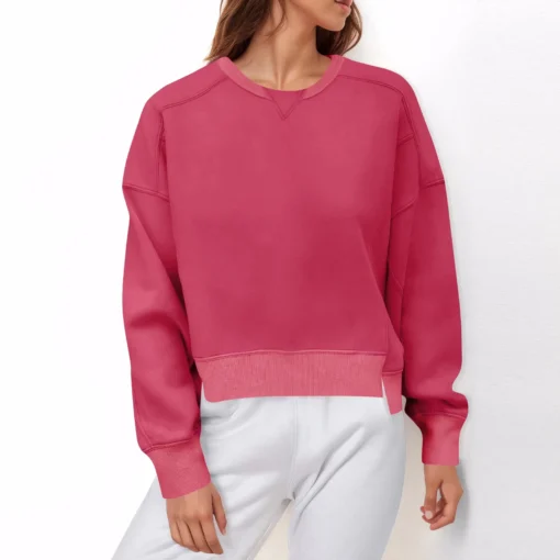Long-Sleeved Simple Sweatshirt - Image 10