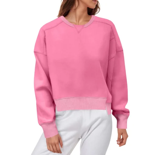 Long-Sleeved Simple Sweatshirt - Image 3