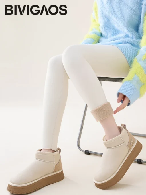 BIVIGAOS High Waist Fleece Leggings