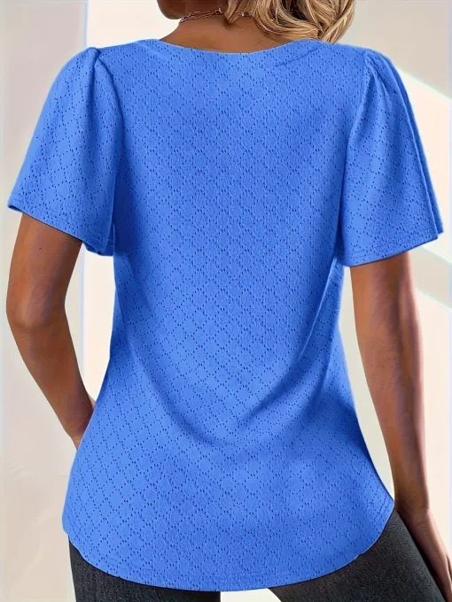 Loose Ruffle Hollow Top - Image 26