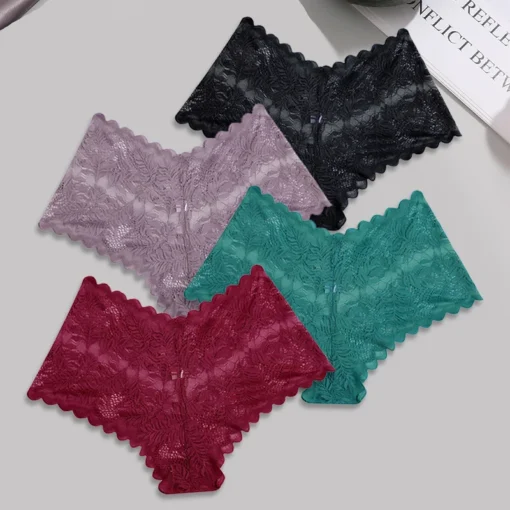 FINETOO 4pcs Lace Floral Underwear - Image 13