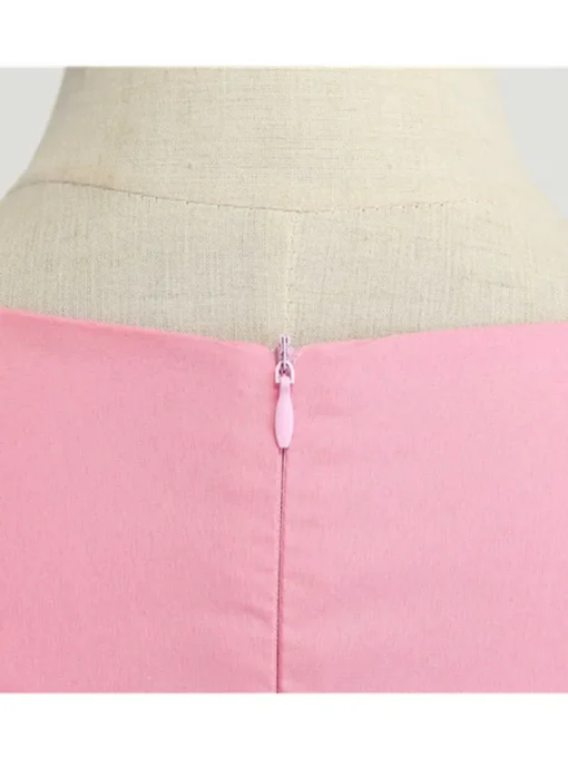 Pink Summer V Neck Dress - Image 13