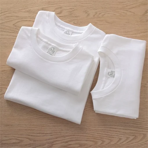 2PCS 100% Cotton Solid T Shirts - Image 13