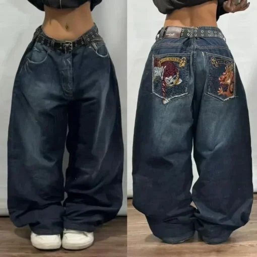 Skull Embroidered Jeans - Image 20