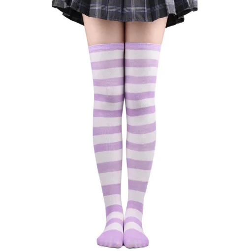 Striped Over Knee Stockings - Image 19