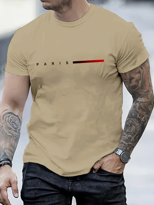 100% cotton loose PARIS Creative Letter print T-Shirt - Image 3