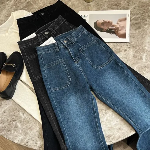 High Waist Flare Jeans - Image 15