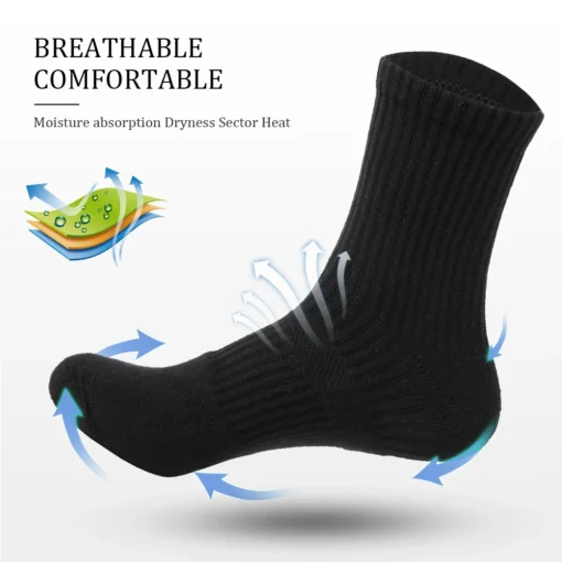Men's Moisture Wicking Outdoor Hiking Work Cotton Socks - Image 4