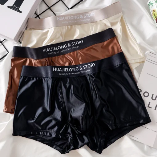 3PCS/Pack Luxury Ice Silk Satin-like Boxers - Image 7
