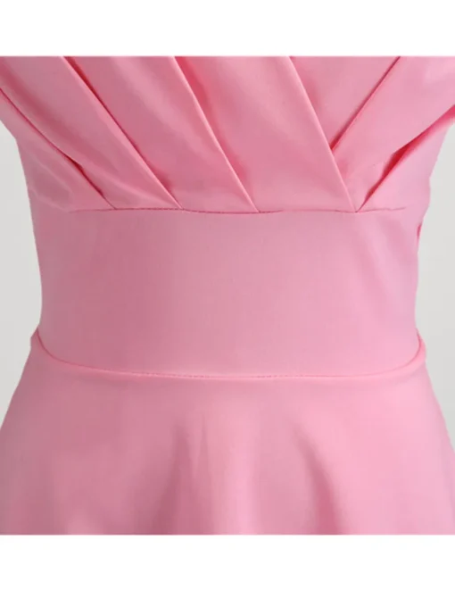 Pink Summer V Neck Dress - Image 6