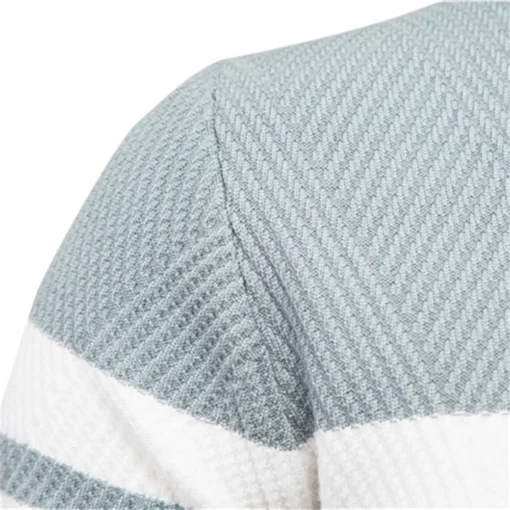 O-neck Patchwork Long Sleeve Warm Slim Sweaters - Image 3