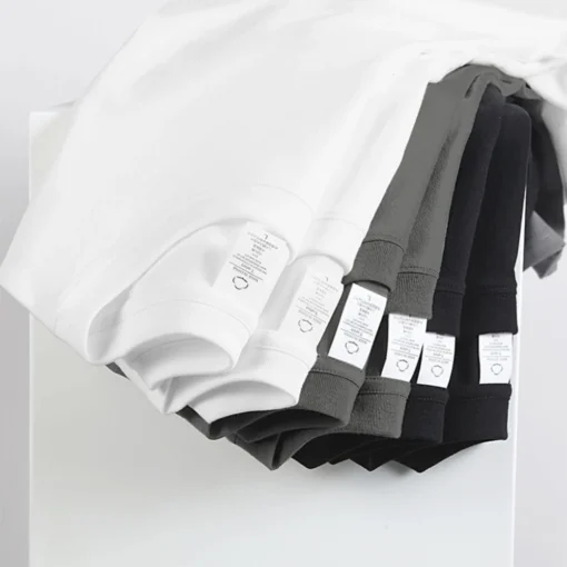 2PCS 100% Cotton Solid T Shirts - Image 2