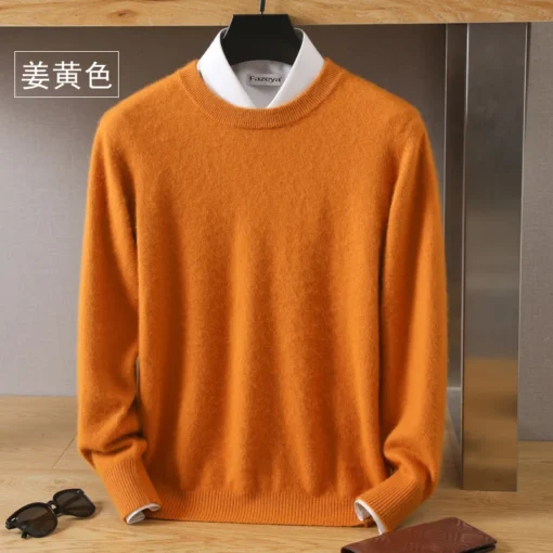 Men's 100% Pure Mink Cashmere Sweater - Image 26