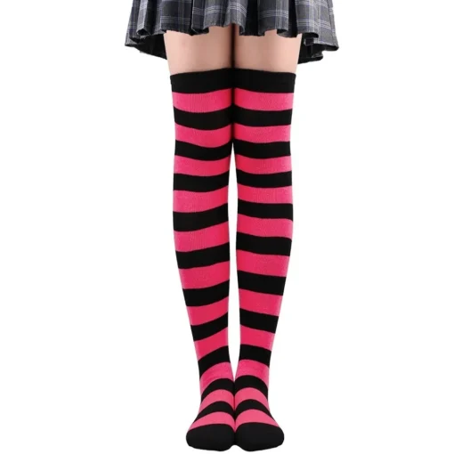 Striped Over Knee Stockings - Image 12