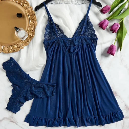 Exquisite Lace Lingerie Nightgown - Image 10