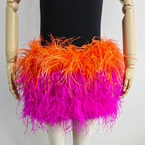 Ostrich Feather Mini Skirt - Image 44