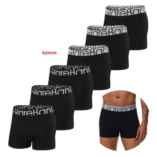 6pcs pack Black Boxer Shorts - Image 12