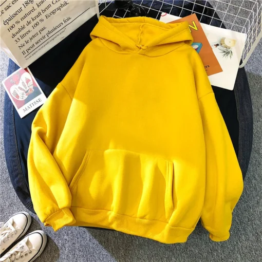 Pullover Casual Solid Hoodie - Image 4
