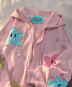 Y2K Oversized Kawaii Zip Up Hoodie