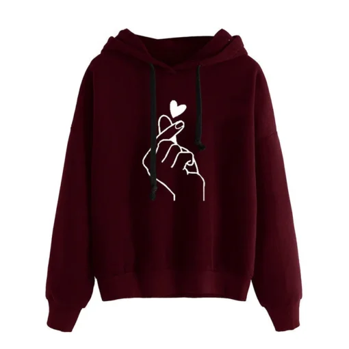 Finger Heart Fleece Hoodie - Image 5