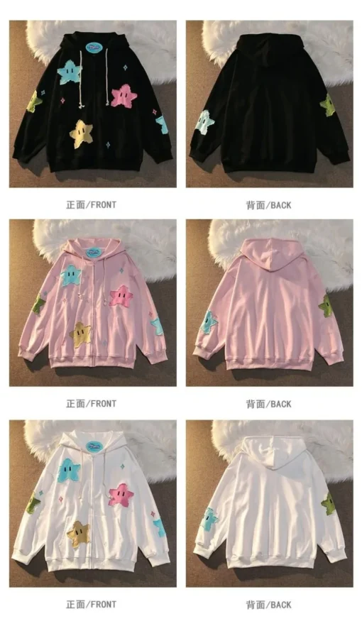 Y2K Oversized Kawaii Zip Up Hoodie - Image 9