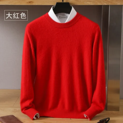 Men's 100% Pure Mink Cashmere Sweater - Image 15