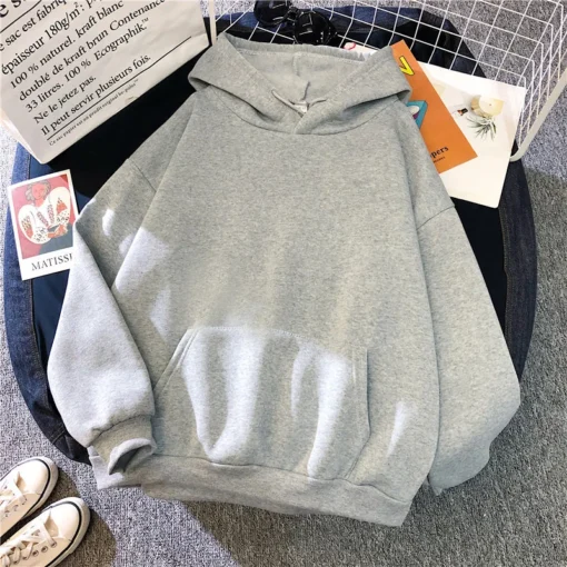Pullover Casual Solid Hoodie - Image 12