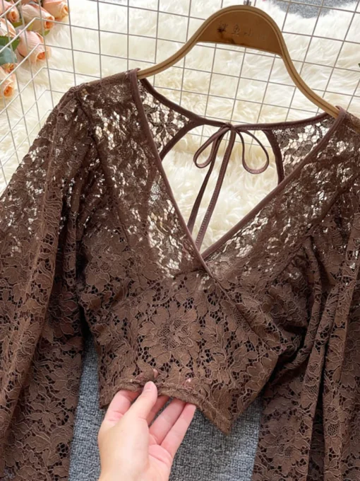 Autumn Elegant Lace Blouse - Image 4