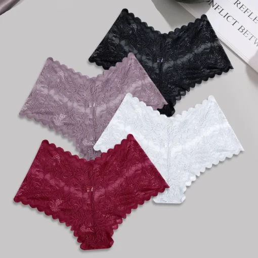FINETOO 4pcs Lace Floral Underwear - Image 14