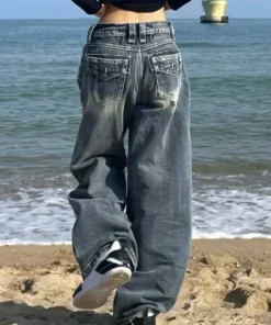 HOUZHOU Vintage Baggy Jeans
