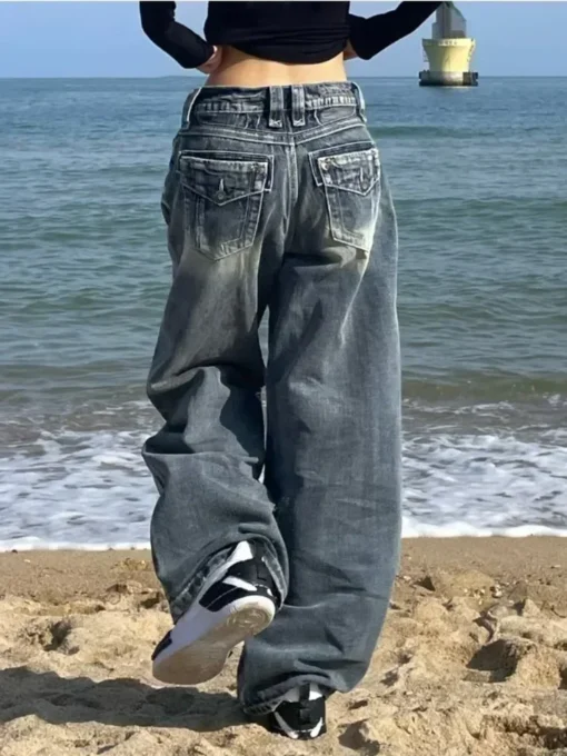 HOUZHOU Vintage Baggy Jeans