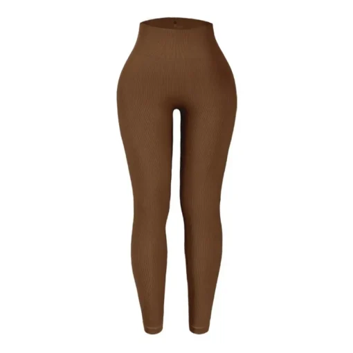 Elastic Thread Knitted Leggings - Image 6