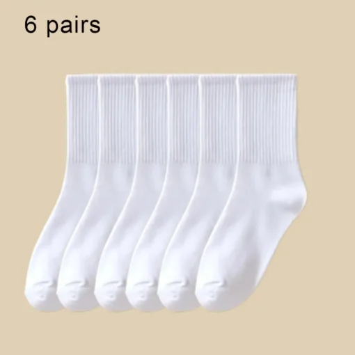 6 Pairs Breathable Mid Socks - Image 8