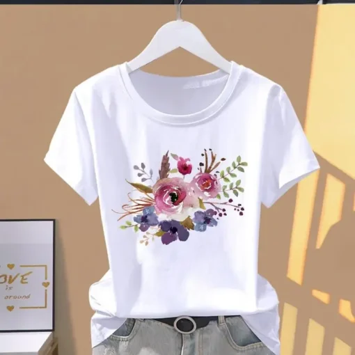Floral Print Explosive T-shirt - Image 6