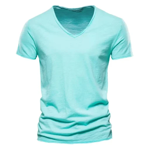 Slim Fit solid Male Short Sleeve T-Shirt - Image 8