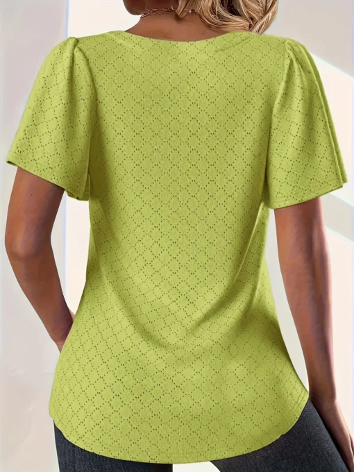 Loose Ruffle Hollow Top - Image 23