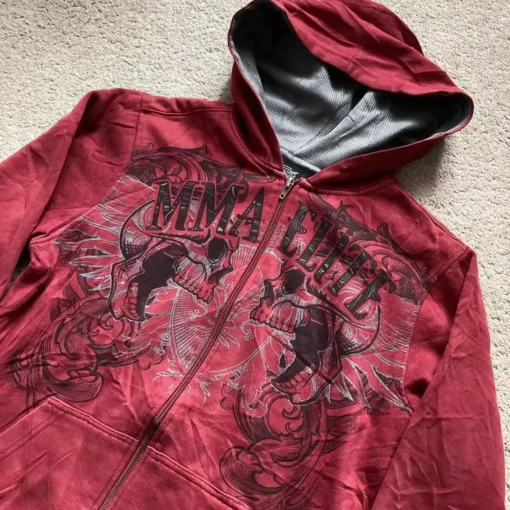 Red Y2K Zipper Hoodie - Image 4